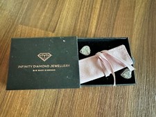 Infinity Diamond Earrings Man Made Diamond Heart Shape Earrings Sterling Silver