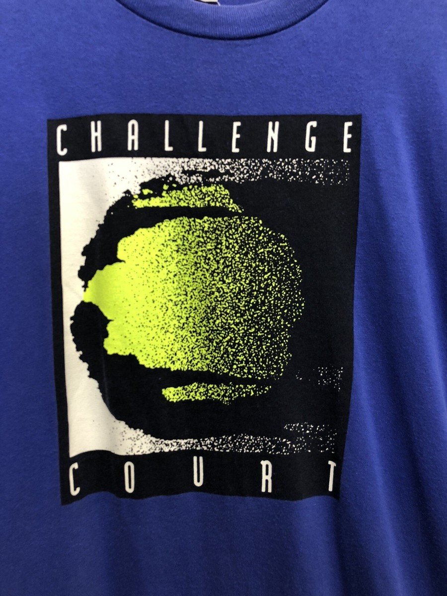 Vintage Nike Challenge Court box logo tennis ball T Shirt Mens