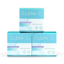 Clear C Eyelid Wipes Pre-Moistened for Dry Eyes – Rinse Free Eye Lid Cleaning
