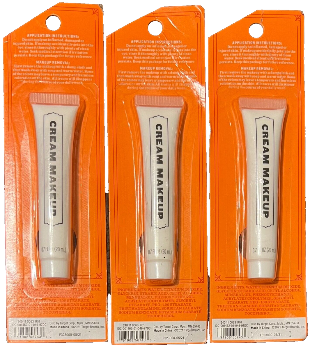 3 Pack Hyde And Eek Boutique - White Cream Makeup - Halloween Face