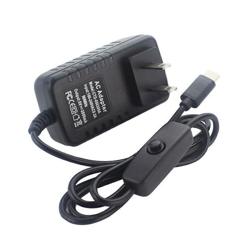 5V 3A USB-C Charger Adapter Cable ON/Off Switch For Raspberry Pi 4 Model B 4B - Afbeelding 8 van 10