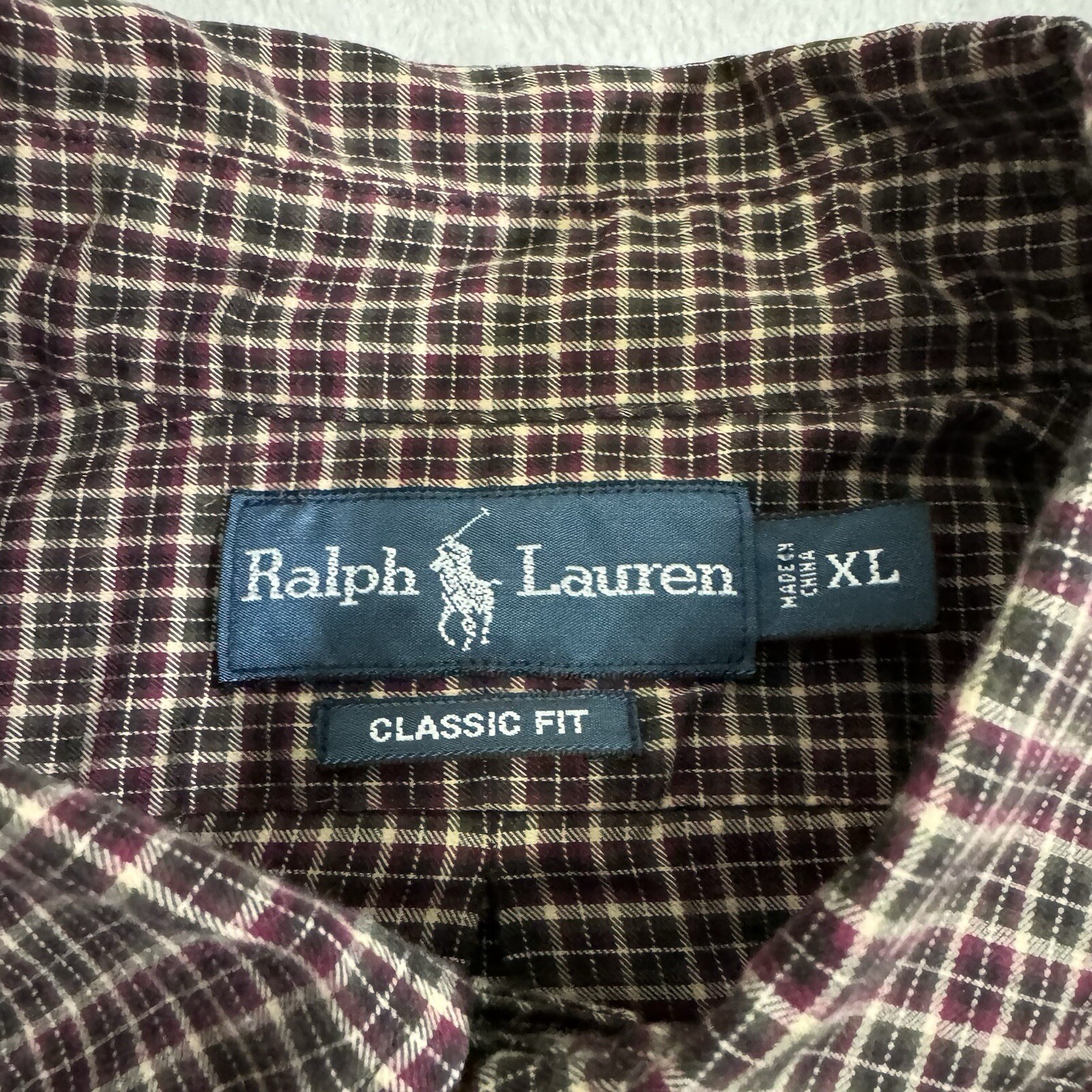 Ralph Lauren Polo Men's Classic Fit Long Sleeve Cotton Check Shirt XL