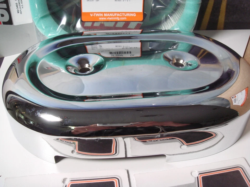 Kit de purificador de aire Harley FX FL XL cromo ovalado Bendix Keihin Carb V-Twin 34-0924 Y2 Foto 2 de 4