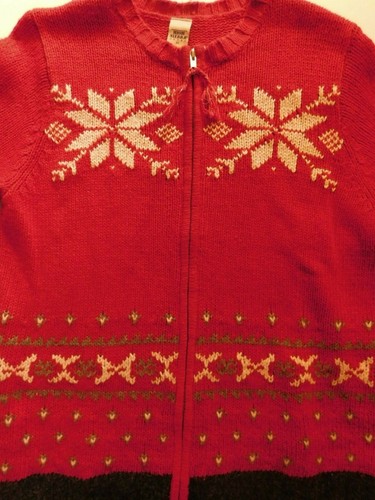 High Sierra Damen Urlaub Reißverschluss rot Strickjacke Pullover 2X - Bild 3 von 9
