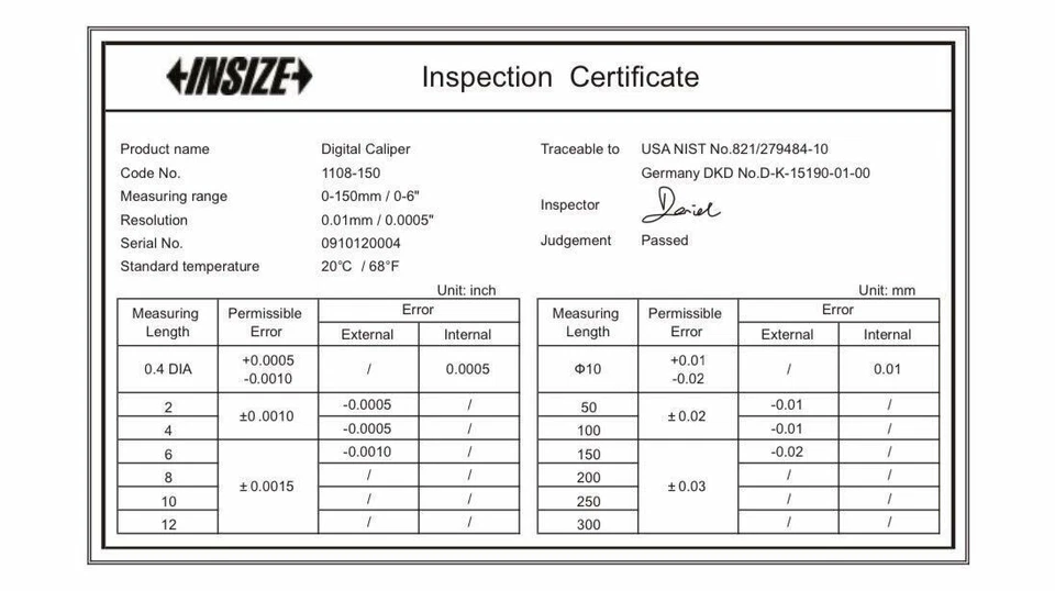 Insize 1114-300A Digital Caliper Range 0-300mm/0-12″ Resolution 0.01mm/0.0005″ - Image 3 of 4