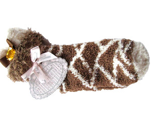 NWT Womens J Luisa Torres Crème Brown polyester socks size 9-11
