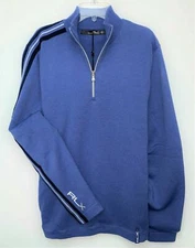 Ralph Lauren RLX Men ThermaCool Merino Windblock Ivy Golf Club Blue S NWT AA1-12