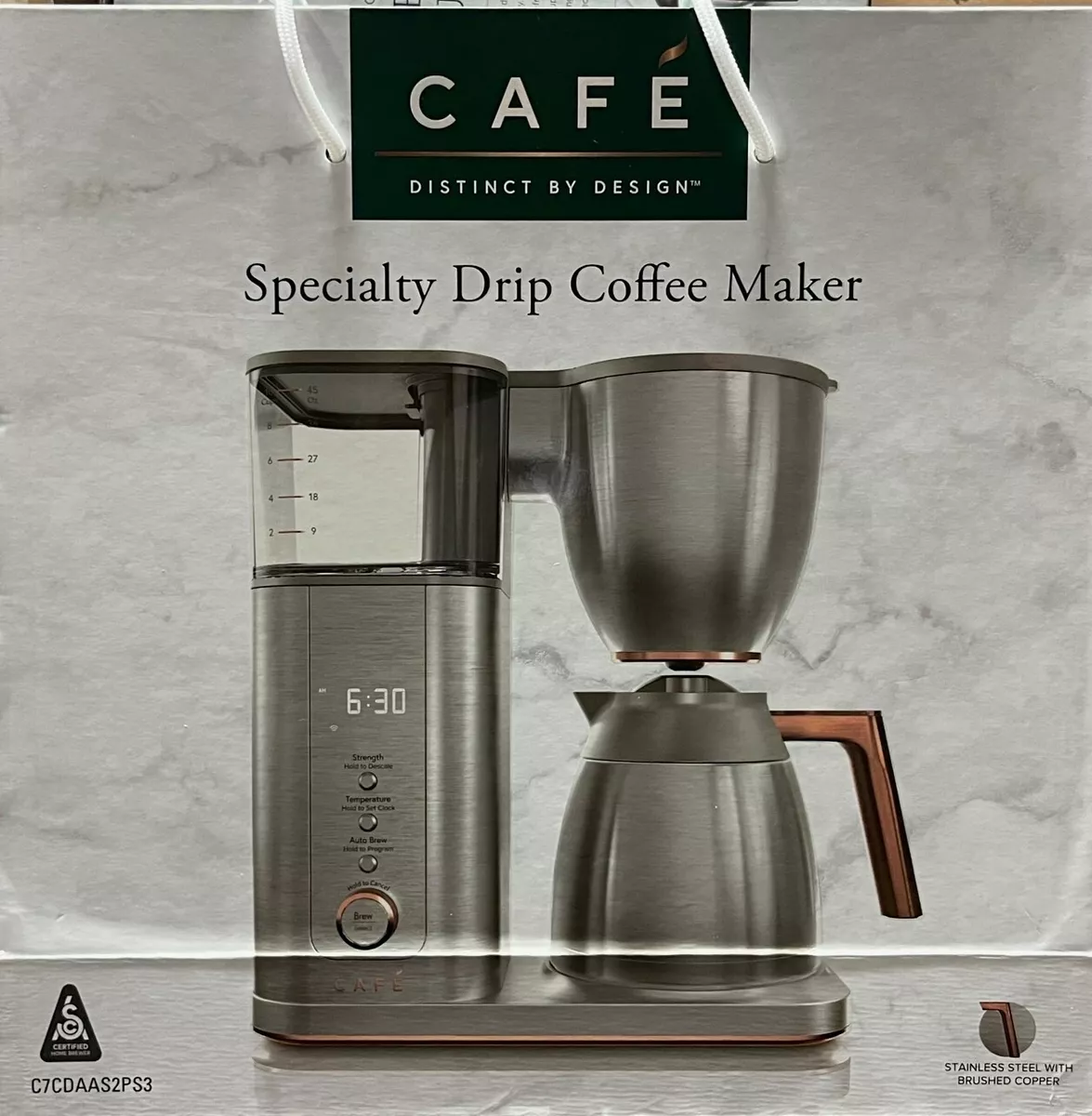 Café Specialty Drip Coffee Maker, 10-Cup Insulated Thermal Carafe  *C7CDAAS2PS3