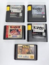 LOT OF 5 SEGA GENESIS GAMES Madden 96 Madden 97 NFL 95 NBA Live 97 Clue Untested