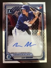 2024 Bowman Chrome Sam Shaw 1st Chrome Prospect Auto #CPA-SS Toronto Blue Jays