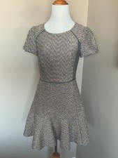 J.Crew Metallic Gray/Tweed Fit & Flare Dress Size 0 Short Sleeve