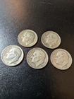 Silver Roosevelt Dimes 1951, 54, & 57 P's, 1963 D, 1954 S. Lot Of 5 Coins