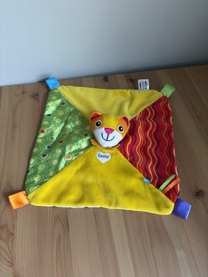 Lamaze Tomy Cat Blankie Ribbon Tags Patches Lovey Security Baby Blanket Rattles