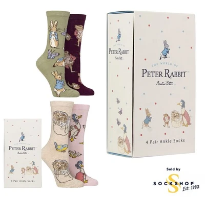 Beatrix Potter Socks Womens Peter Rabbit, Jeremy Fisher, Miss Tiggy-Winkle, Gift