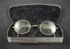 Vintage Round Wire Rim Prescription Eyeglasses w/ Original Case