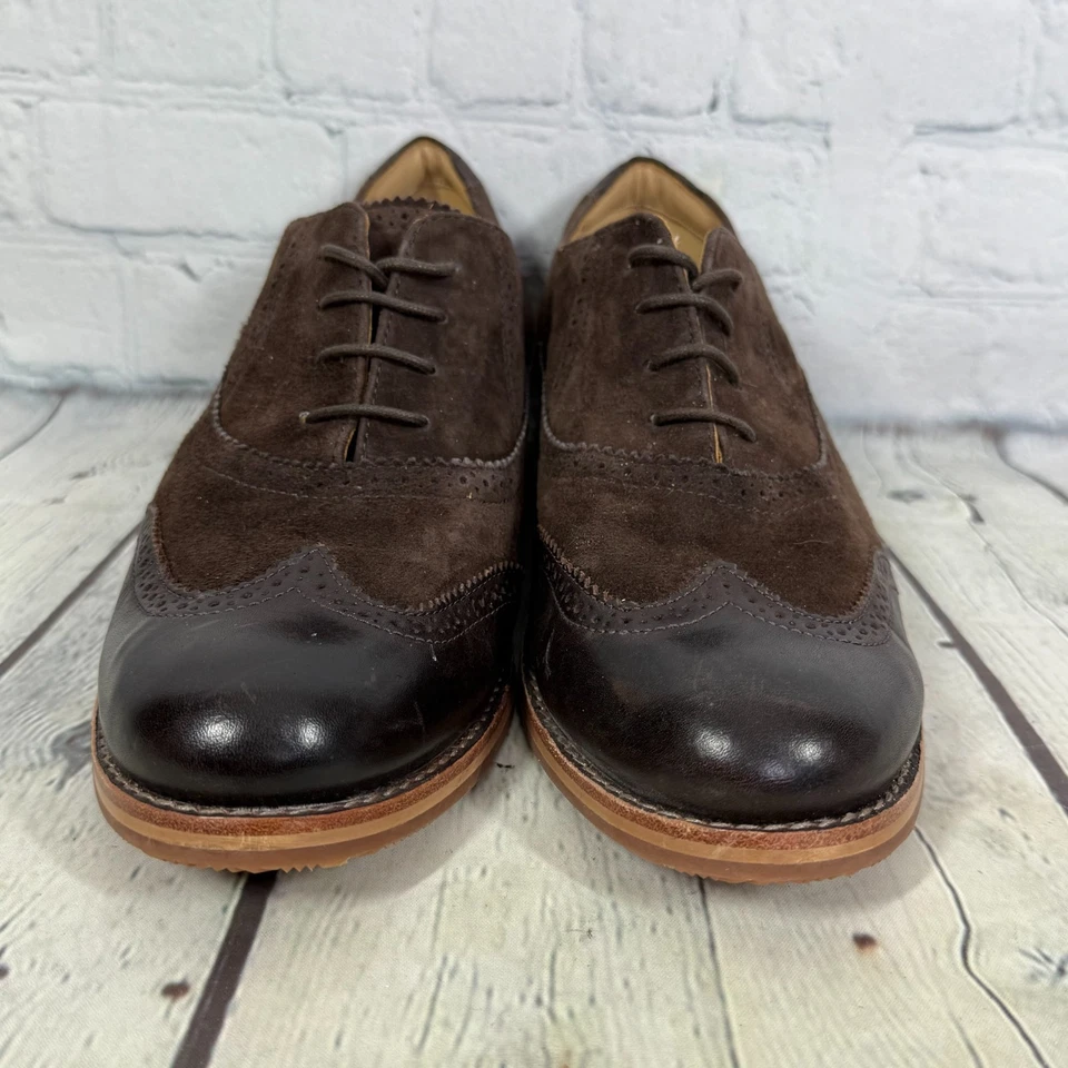 Sebago Brattle Wingtip Oxford Women Size 11D Brown Suede Leather Academia Shoes - Image 2 of 4