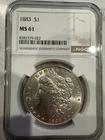 1883-P  $1  MORGAN SILVER DOLLAR PHILADELPHIA MINT STATE NGC MS61