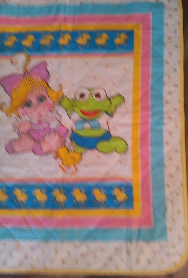 Vintage Sesame Street Quilted Crib Baby Blanket 33”x42” Cookie Monster Big Bird - Image 4 of 4
