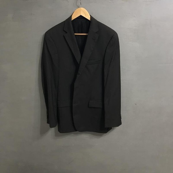 Men Hugo Boss Suit Grey Wool 38 / M / 46