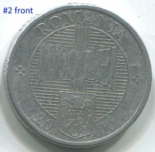 Romania 2000, 1000 Lei KM#153, aluminum coin. C239