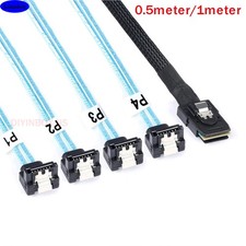 MINI SAS SFF-8087 to 4 SATA 90 90 degree high-speed server connection Cable