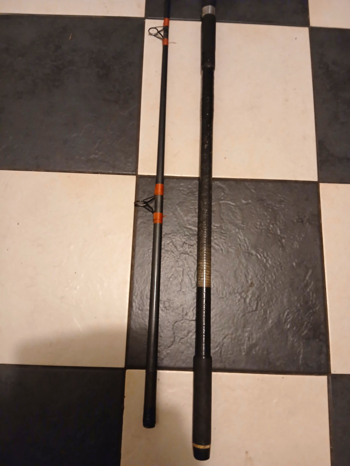 Abu Garcia 2-Piece Fishing Rods Lot of 2, Black with Orange Accents 12ft.