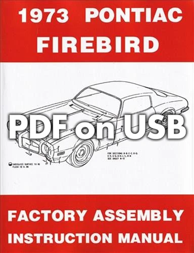 1973 1974 1975 Pontiac Firebird Factory Assembly Instruction Manuals on USB - Image 2 of 4