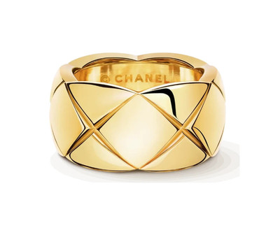 CHANEL Coco Crush Ring 18K Yellow Gold 57mm 8in Quilted Motif Large Version