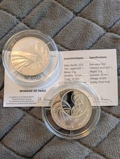 2 Coin French Silver Proof Roosters....2016 & 2014 10 Euro Silver Proof.