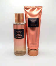 Victoria's Secret Bare Vanilla Intense Body Mist Spray Body Lotion Set of 2