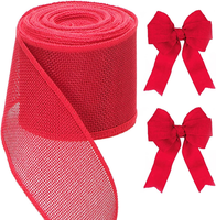 Rot Weihnachten Juteband Mit Draht, 6CM Breit Geschenkband Zum Basteln, 10M Kari