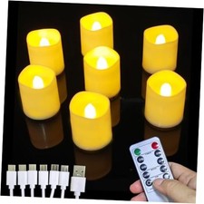 Rechargeable Tea Lights with Remote Timer, 6 Pack Warm White Rechargeable
