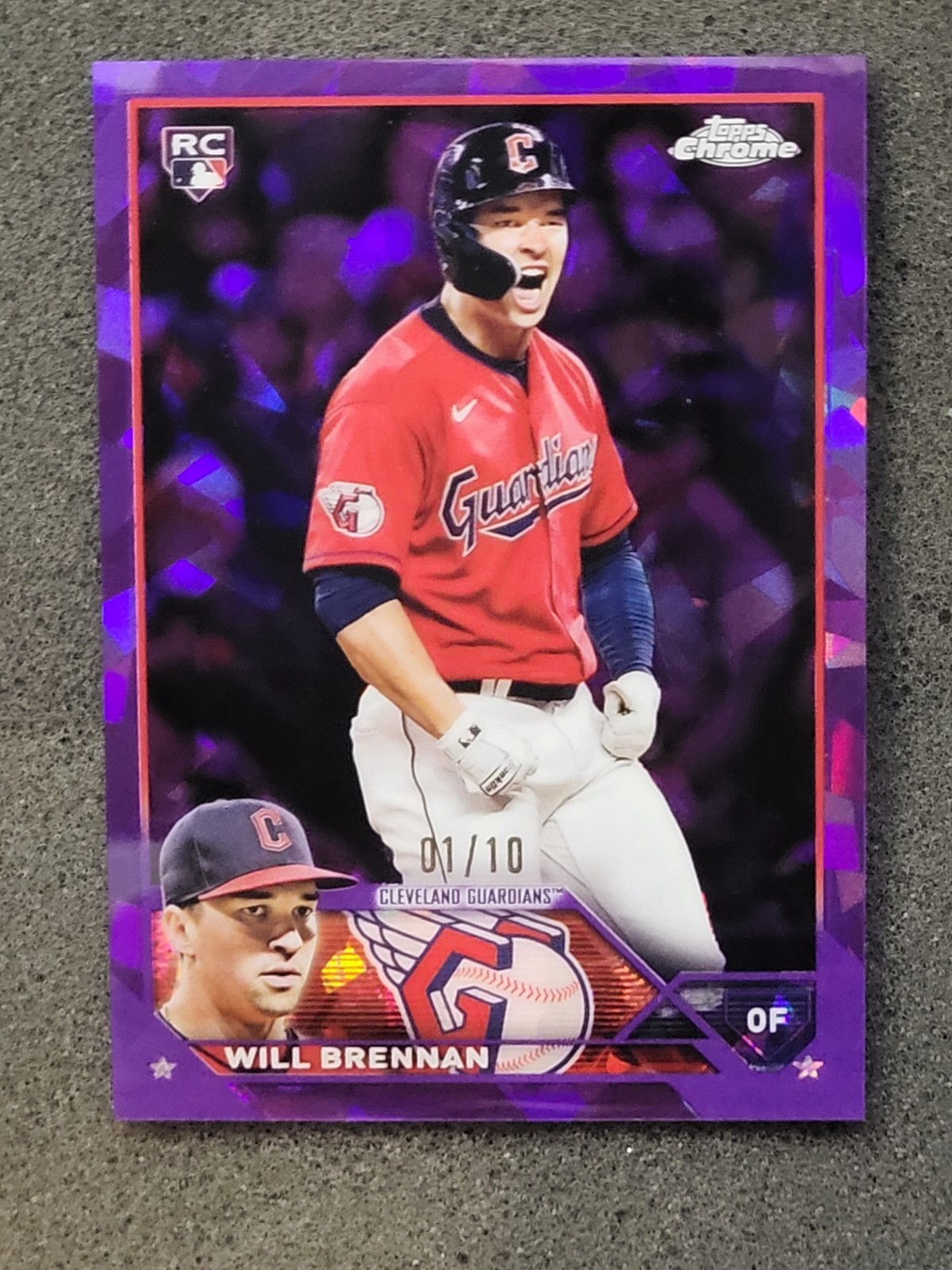2023 Topps Chrome Sapphire Will Brennan #453 Purple /10 Guardians
