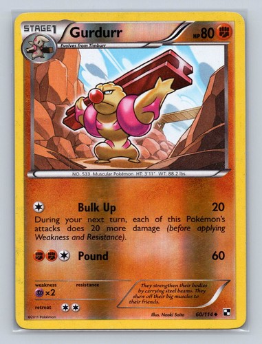 Black and White #60/114 Gurdurr Reverse Holo - Picture 1 of 2