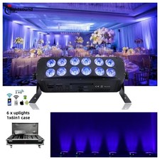 6pc/case LED Wall Washer Battery Par DJ Uplights 12x18W Wireless DMX IR RGBWA UV