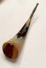 Old, FLAT Bottom HANDMADE BLACK POWDER Real HORN FLASK Holder SWEDEN USA