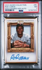 PSA 7 - ROD CAREW #/99 Auto - 2024 Topps Gilded Collection Gold Framed HOF TWINS