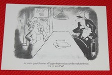 VW Beetle joke postcard Ovali pretzel oval split beetle postcard Karmann Ghia 3