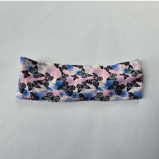 Pink Blue Fabric Butterfly Pattern Headband for Women, Teens, All Hair Types