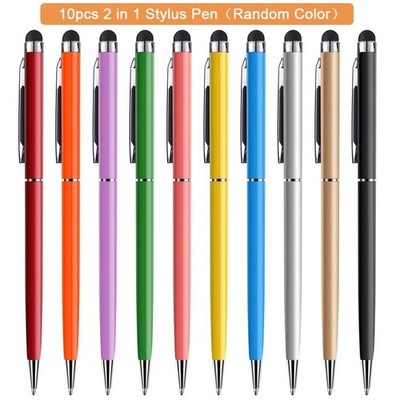 10-Pack 2-in-1 Stylus & Ballpoint Pens for Touch Screens - Phone, Tablet USA