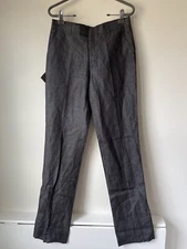jb Studio jade blue linen pants sz 28 Tall womens Charcoal Gray Lightweight