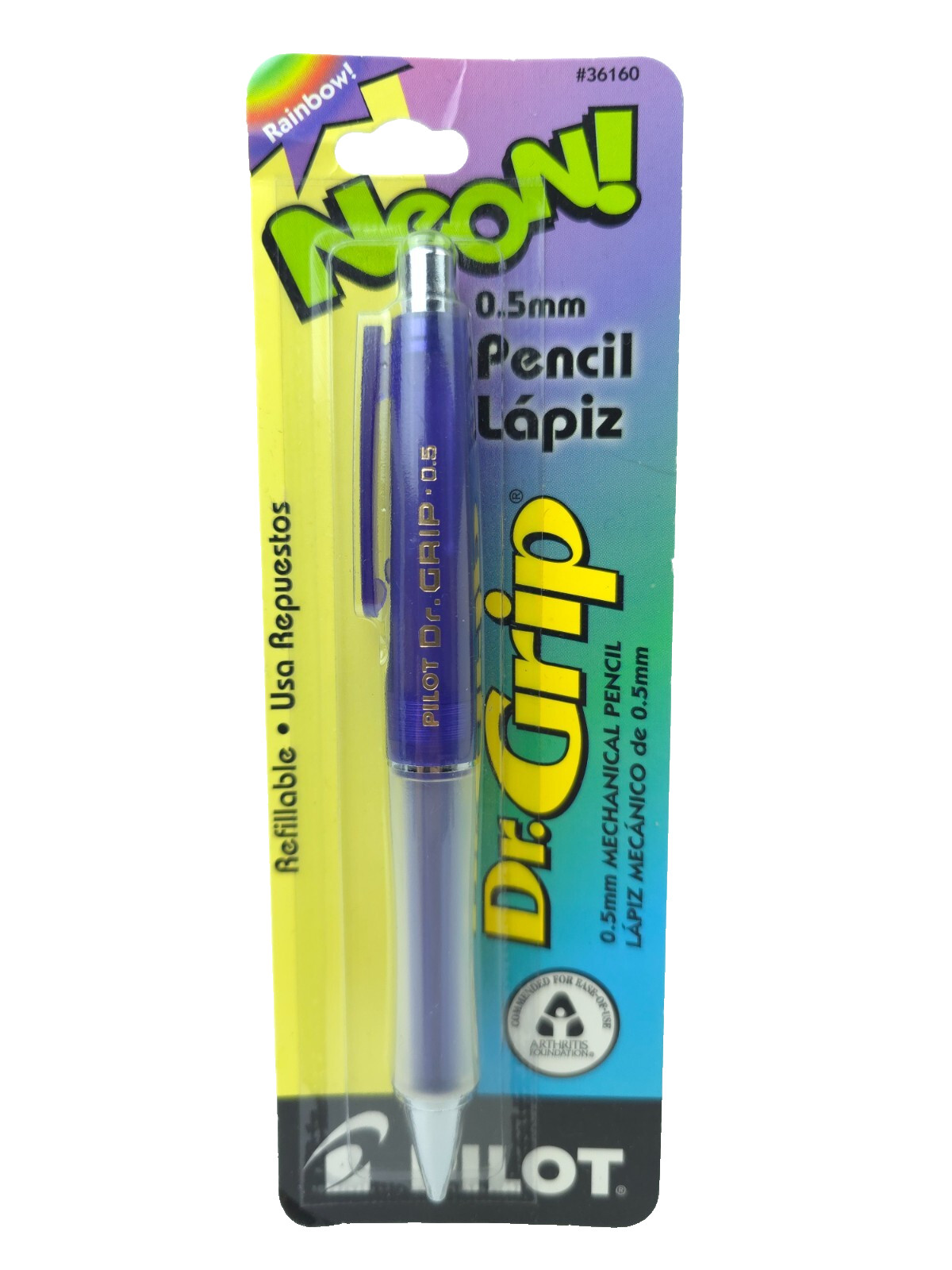 NEW VTG Pilot Dr Grip Purple Violet Neon Retractable 0.5mm Mechanical Pencil