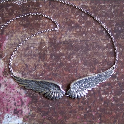 Vintage Angel Wings Feather Choker Big Pendant Aesthetic Link Chains Necklace - Picture 16 of 24