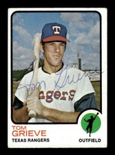 1973 Topps #579 Tom Grieve HAND SIGNED AUTO