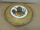 VINTAGE PYREX 3 QT BAKING DISH WITH COVER GEORGES BRIARD GOLD FLAKE PATTERN