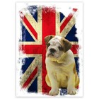 Gift Sticker : English Bulldog Flag British UK Dog Pet Canine Pets Dogs United