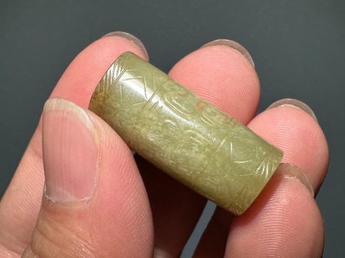 Good Zhou Dy Old Jade Carved "Le Zi" Design "Guan" "Gua Jian" Pendant L 2.9 cm - Picture 17 of 21