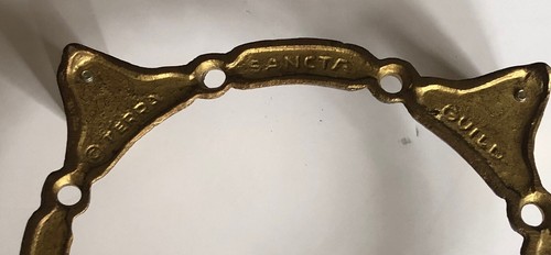 Solid Brass Enamel Advent Wreath Taper 4 Candle Holder Terra Sancta Guild Israel - Picture 5 of 9