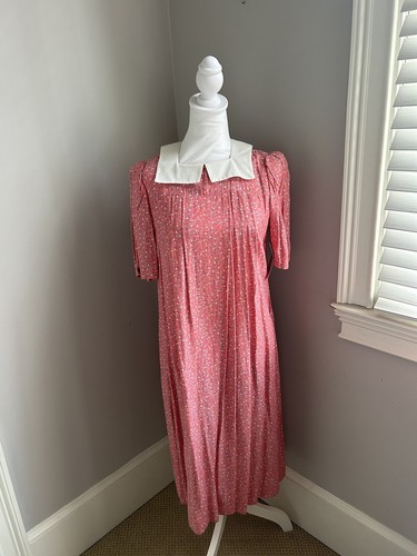 Vintage Jane Schaffhausen Belle France 80s Princess Diana Floral Midi Dress