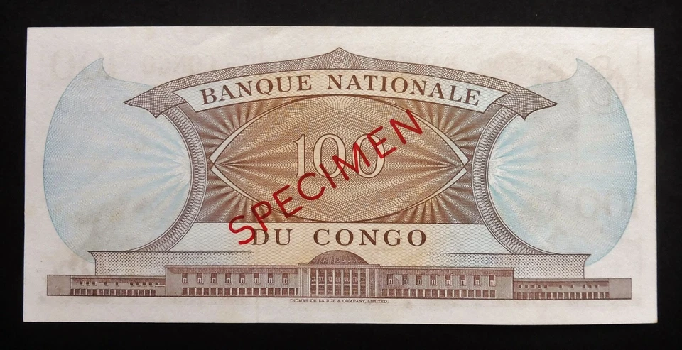 République Démocratique du Congo - 100 Francs - 1er août 1964 - SPECIMEN - Photo 2/2